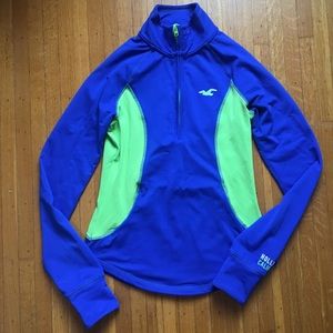 Blue/Neon Green Athletic 3/4 Zip